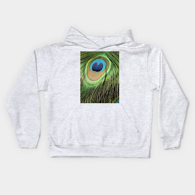 Peacock Feather Kids Hoodie by kirstybush